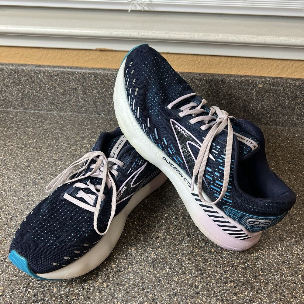 Brooks Glycerin 20 Womens Size 11 Wide (D) Blue Running Shoe Sneaker Lace Up Low